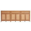 VEVOR Rattan Cabinet with 6 Doors 3 Drawers Adjustable Shelves Set of 3 Natural