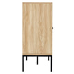VEVOR Rattan Cabinet Storage with 3 Magnetic Doors & Adjustable Shelves Natural