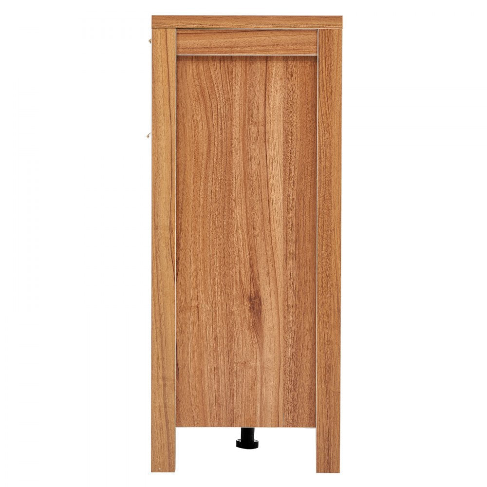 VEVOR Rattan Cabinet with 4 Doors 2 Drawers Adjustable Shelves Set of 2 Natural
