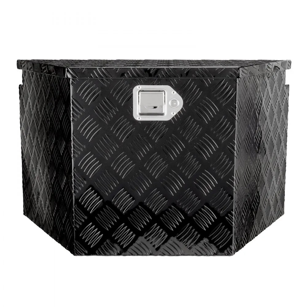 VEVOR Trailer Tongue Box, Aluminum Alloy Diamond Plate Tongue Box Tool Chest, Heavy Duty Trailer Box Storage with Lock and Keys, Utility Trailer Tongue Box for Pickup Truck, RV, Trailer, 39