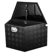VEVOR Trailer Tongue Box, Aluminum Alloy Diamond Plate Tongue Box Tool Chest, Heavy Duty Trailer Box Storage with Lock and Keys, Utility Trailer Tongue Box for Pickup Truck, RV, Trailer, 39