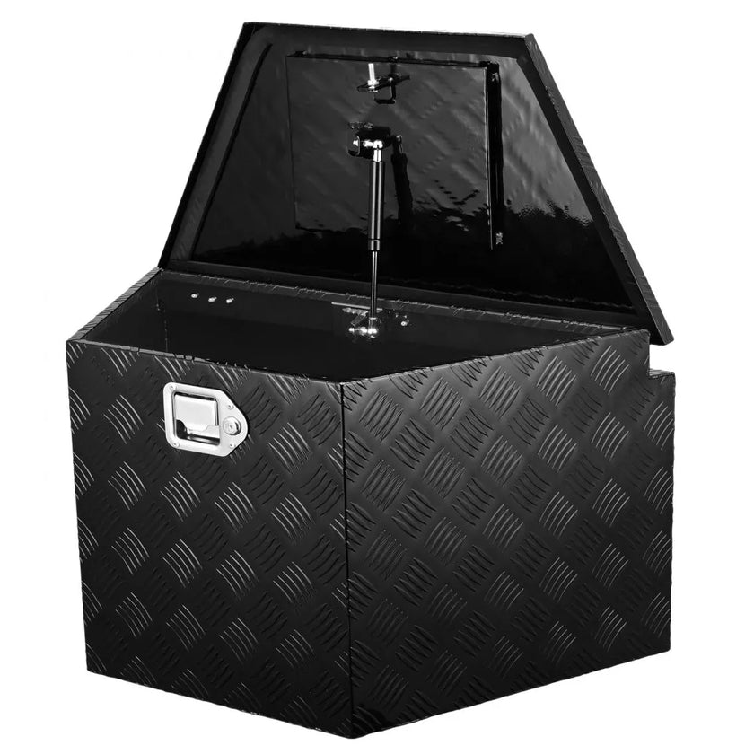 VEVOR Trailer Tongue Box, Aluminum Alloy Diamond Plate Tongue Box Tool Chest, Heavy Duty Trailer Box Storage with Lock and Keys, Utility Trailer Tongue Box for Pickup Truck, RV, Trailer, 39