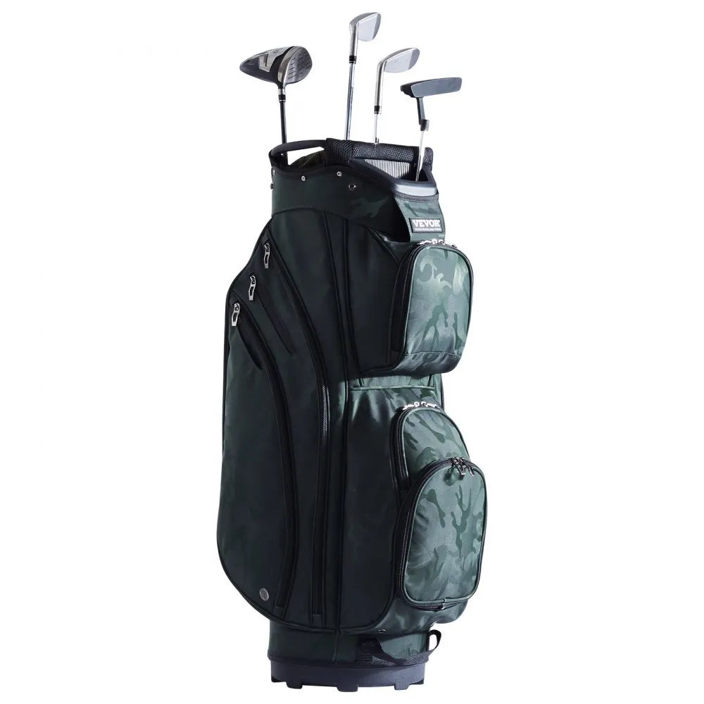 VEVOR Golf Cart Bag with 14 Way Organizer Divider Top, 36” 11 Pockets Premium Nylon Cart Bag, Durable Golf Bags with Handles & Dust Cover & Detachable Straps for Men & Women, Army Green