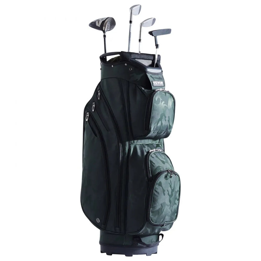 VEVOR Golf Cart Bag with 14 Way Organizer Divider Top, 36” 11 Pockets Premium Nylon Cart Bag, Durable Golf Bags with Handles & Dust Cover & Detachable Straps for Men & Women, Army Green
