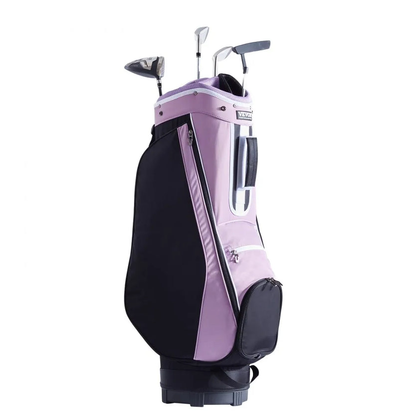 VEVOR Golf Cart Bag with 14 Way Organizer Divider Top, 36” Multiple Pockets Premium Cart Bag, Durable Golf Bags with Handles & Dust Cover & Detachable Strap for Men & Women, Black Purple