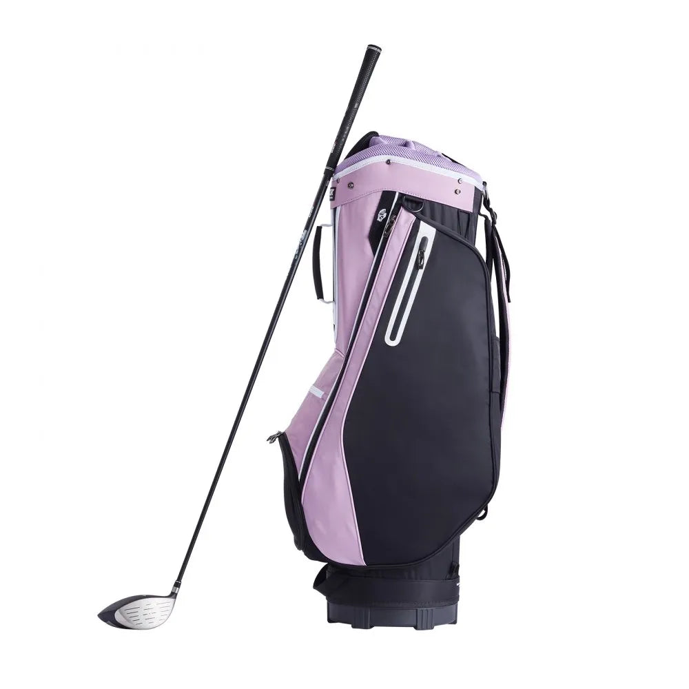 VEVOR Golf Cart Bag with 14 Way Organizer Divider Top, 36” Multiple Pockets Premium Cart Bag, Durable Golf Bags with Handles & Dust Cover & Detachable Strap for Men & Women, Black Purple