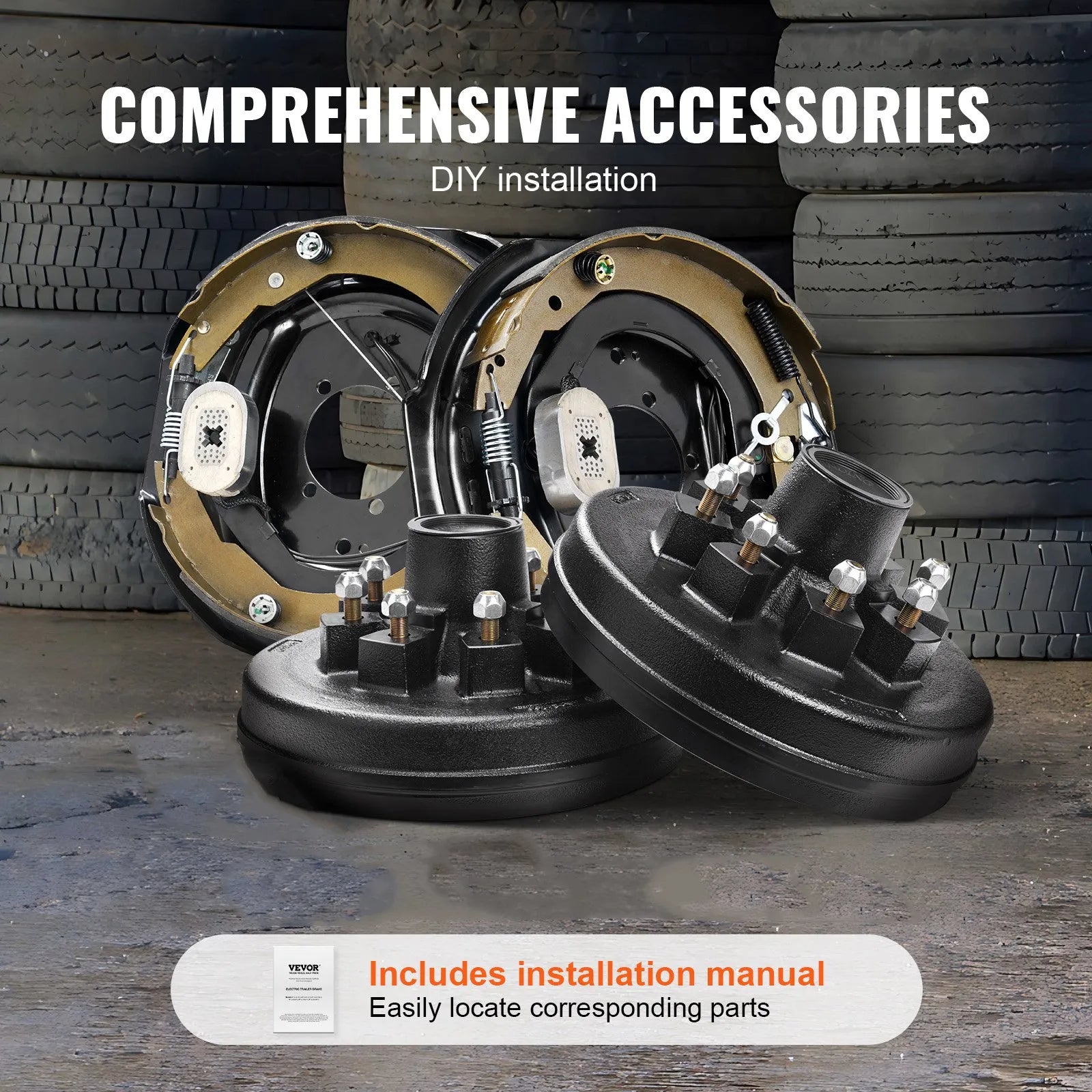 VEVOR Trailer Hub Drum Kits 8 on 6.5