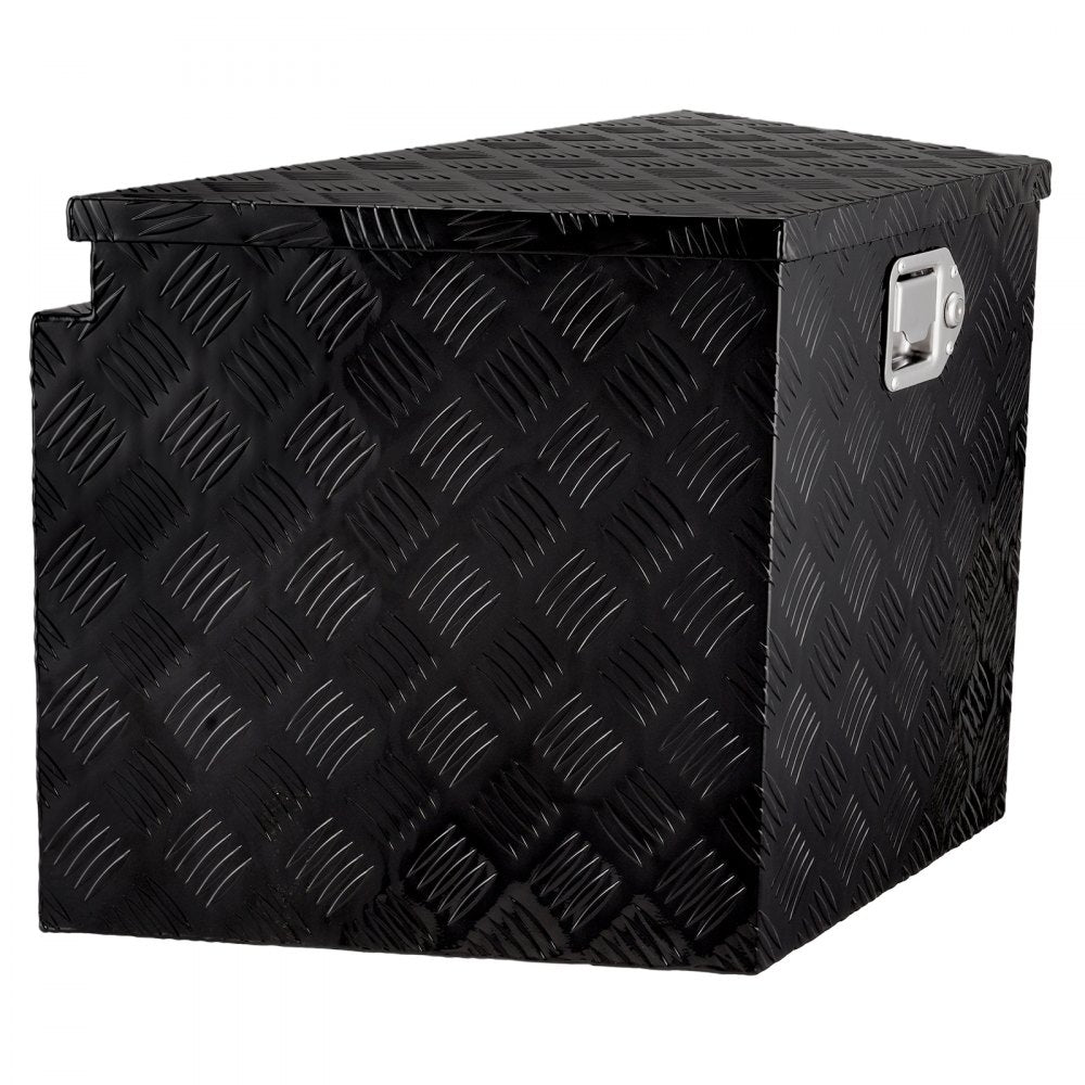 VEVOR Trailer Tongue Box, Aluminum Alloy Diamond Plate Tongue Box Tool Chest, Heavy Duty Trailer Box Storage with Lock and Keys, Utility Trailer Tongue Box for Pickup Truck, RV, Trailer, 29