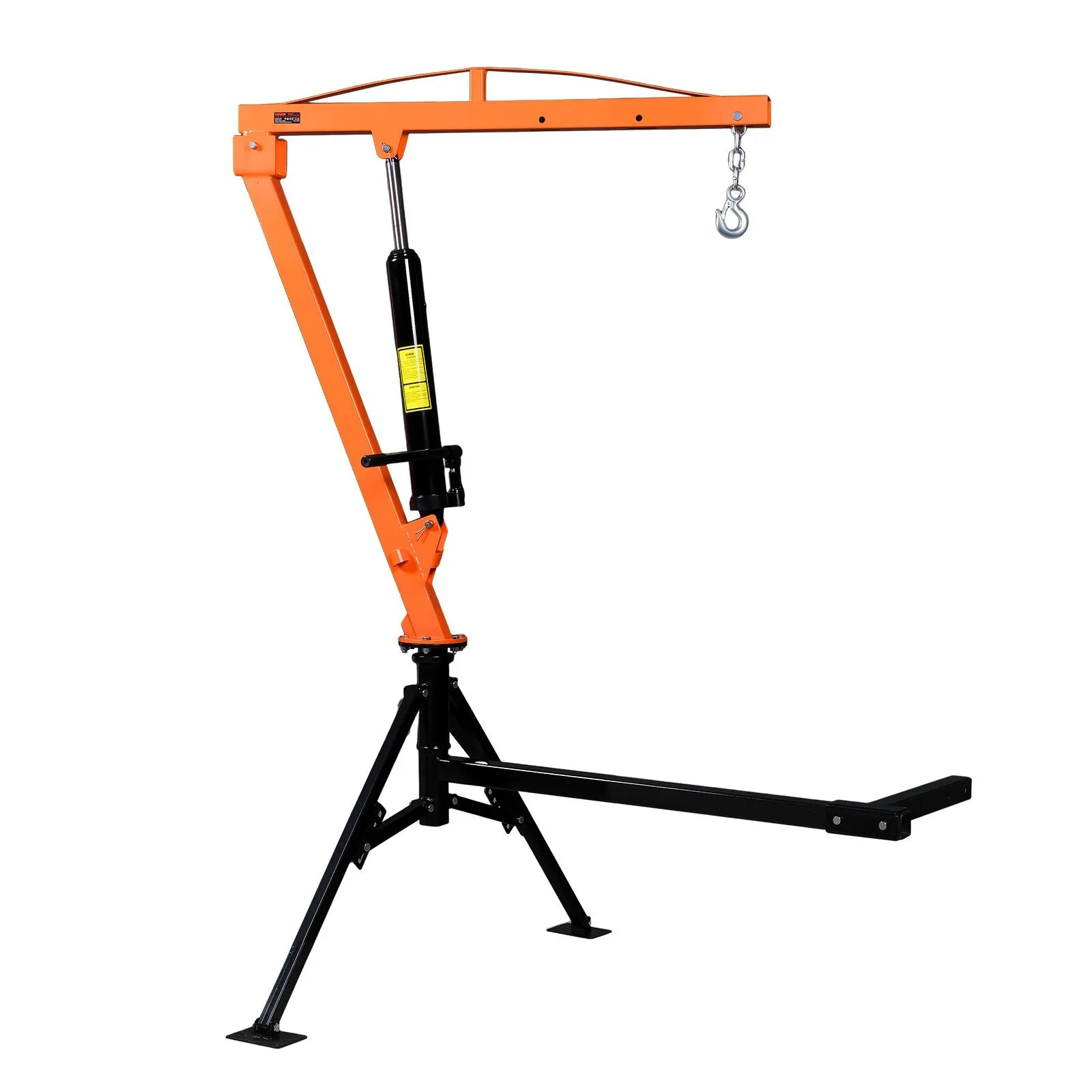 VEVOR 1000 lb Pickup Hitch Mounted Truck Crane with Hydraulic Jack & 360° Rotating Boom