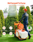 VEVOR Battery Powered Lawn Sprayer on Wheel, 0-90 PSI Adjustable Pressure, 15 Gallon Tank, Cart Sprayer with 8 Nozzles and 2 Wands, 12V 12Ah Battery, Wide Mouth Lid for Weeding, Spraying