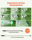 VEVOR Battery Powered Lawn Sprayer on Wheel, 0-90 PSI Adjustable Pressure, 15 Gallon Tank, Cart Sprayer with 8 Nozzles and 2 Wands, 12V 12Ah Battery, Wide Mouth Lid for Weeding, Spraying