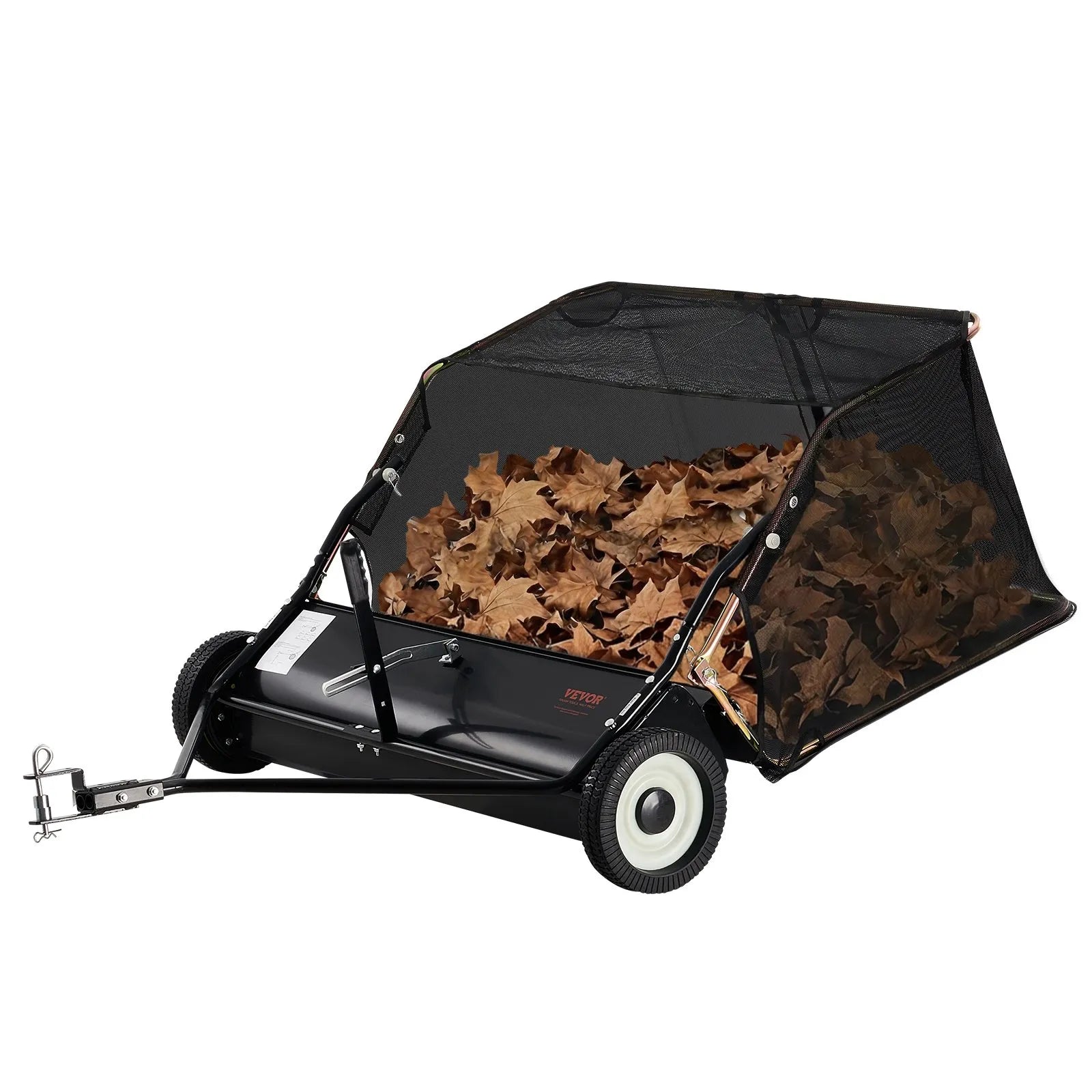 VEVOR Tow-Behind Lawn Sweeper 42-inch Leaf Yard Collector 12 cu.ft. Adjustable
