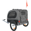 VEVOR Dog Bike Trailer, Supports up to 88 lbs, Pet Cart Bicycle Carrier, Easy Folding Frame with Quick Release Wheels, Universal Bicycle Coupler, Reflectors, Flag, Collapsible to Store, Black/Gray