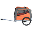 VEVOR Dog Bike Trailer, Supports up to 66 lbs, Pet Cart Bicycle Carrier, Easy Folding Frame with Quick Release Wheels, Universal Bicycle Coupler, Reflectors, Flag, Collapsible to Store, Orange/Gray