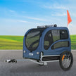 VEVOR Dog Bike Trailer, Supports up to 100 lbs, Pet Cart Bicycle Carrier, Easy Folding Frame with Quick Release Wheels, Universal Bicycle Coupler, Reflectors, Flag, Collapsible to Store, Blue/Black