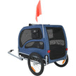 VEVOR Dog Bike Trailer, Supports up to 100 lbs, Pet Cart Bicycle Carrier, Easy Folding Frame with Quick Release Wheels, Universal Bicycle Coupler, Reflectors, Flag, Collapsible to Store, Blue/Black