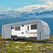 VEVOR Travel Trailer Cover, 20-22' RV Cover, 4-Layer Non-Woven Fabric Camper Cover, Waterproof, Windproof And Wear-Resistant Class A RV Cover, Rip-Stop Camper Cover with Storage Bag and Patches
