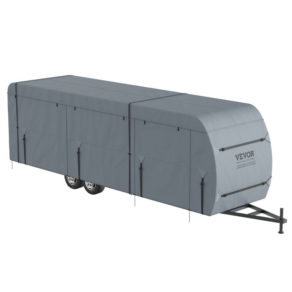 VEVOR Travel Trailer Cover, 20-22' RV Cover, 4-Layer Non-Woven Fabric Camper Cover, Waterproof, Windproof And Wear-Resistant Class A RV Cover, Rip-Stop Camper Cover with Storage Bag and Patches