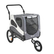 VEVOR Dog Bike Trailer, Supports up to 100 lbs, 2-in-1 Pet Stroller Cart Bicycle Carrier, Easy Folding Cart Frame with Quick Release Wheels, Universal Bicycle Coupler, Reflectors, Flag, Black/Gray