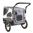 VEVOR Dog Bike Trailer, Supports up to 100 lbs, 2-in-1 Pet Stroller Cart Bicycle Carrier, Easy Folding Cart Frame with Quick Release Wheels, Universal Bicycle Coupler, Reflectors, Flag, Black/Gray
