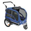 VEVOR Dog Bike Trailer, Supports up to 100 lbs, 2-in-1 Pet Stroller Cart Bicycle Carrier, Easy Folding Cart Frame with Quick Release Wheels, Universal Bicycle Coupler, Reflectors, Flag, Blue/Black
