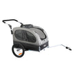 VEVOR Dog Bike Trailer, Supports up to 88 lbs, 2-in-1 Pet Stroller Cart Bicycle Carrier, Easy Folding Cart Frame with Quick Release Wheels, Universal Bicycle Coupler, Reflectors, Flag, Black/Gray