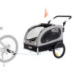 VEVOR Dog Bike Trailer, Supports up to 88 lbs, 2-in-1 Pet Stroller Cart Bicycle Carrier, Easy Folding Cart Frame with Quick Release Wheels, Universal Bicycle Coupler, Reflectors, Flag, Black/Gray