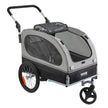 VEVOR Dog Bike Trailer, Supports up to 88 lbs, 2-in-1 Pet Stroller Cart Bicycle Carrier, Easy Folding Cart Frame with Quick Release Wheels, Universal Bicycle Coupler, Reflectors, Flag, Black/Gray