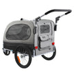 VEVOR Dog Bike Trailer, Supports up to 88 lbs, 2-in-1 Pet Stroller Cart Bicycle Carrier, Easy Folding Cart Frame with Quick Release Wheels, Universal Bicycle Coupler, Reflectors, Flag, Black/Gray