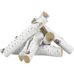 VEVOR 6 Pcs Large Withe Birch Logs, Gas Fireplace Ceramic Logs for Fire place, Heat-Resistant Wood Log Gas Realistic Logs, Stackable Wood Branches for Gas Fireplace, Firebowl Indoor or Outdoor