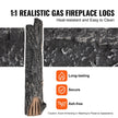 VEVOR 8 Pcs Oak Logs, Gas Fireplace Ceramic Logs for Fire place, Heat-Resistant Wood Log Gas Realistic Logs, Stackable Wood Branches for Gas Fireplace, Firebowl Indoor or Outdoor