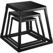 Set of 3 Fitness Black Plyometric Platform Boxes- 12'', 18'', 24''