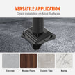 VEVOR 1-3 Step Handrail, Black Steel Railing for Steps 330LBS Capacity Stair Handrail  Baking Varnish Metal Handrail for Stairs Stylish Handrails for Outdoor Steps with Expansion Bolts & Drill Bit