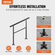 VEVOR Outdoor Handrail 165LBS Load Handrail Outdoor Stairs Aluminum Stair Handrail 36 x 35