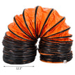 VEVOR Flexible PVC Ducting, 25 ft / 7.6 m, Portable High Performance PVC Duct Hosing, Fit for 12 Inch / 300 mm Diameter Exhaust Fan Portable Ventilation Fan Strong Vinyl Material Orange