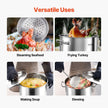 VEVOR Stainless Steel Stockpot, 42 Quart Large Cooking Pots, Cookware Sauce Pot with Strainer, Lid, and Handle, Heavy Duty Commercial Grade Stock Pot, Sanding Treatment, for Large Groups Events Silver