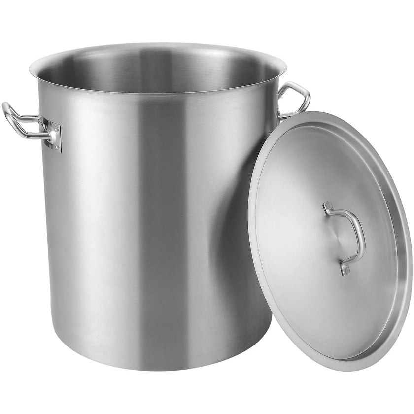 VEVOR Stainless Steel Stockpot, 42 Quart Large Cooking Pots, Multipurpose Cookware Sauce Pot with Lid & Handle, Heavy Duty Commercial Grade Stock Pot, Sanding Treatment, for Large Groups Events Silver