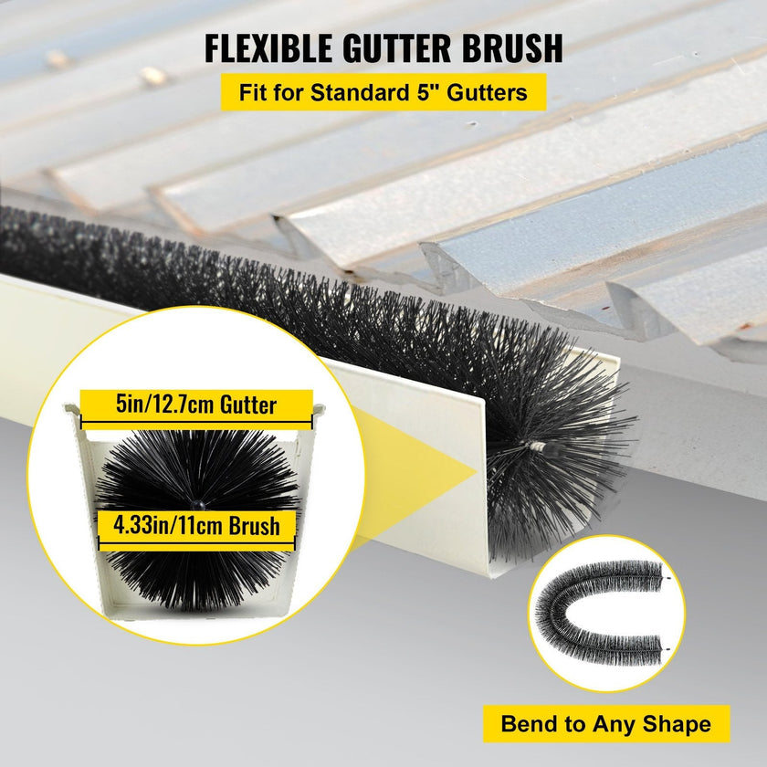 VEVOR Gutter Guard Brush With 60 FT Length Bristle, 4.33
