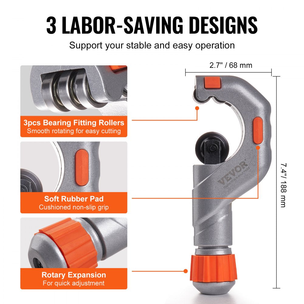 VEVOR 3PCS Tubing Cutter Set, 3/16