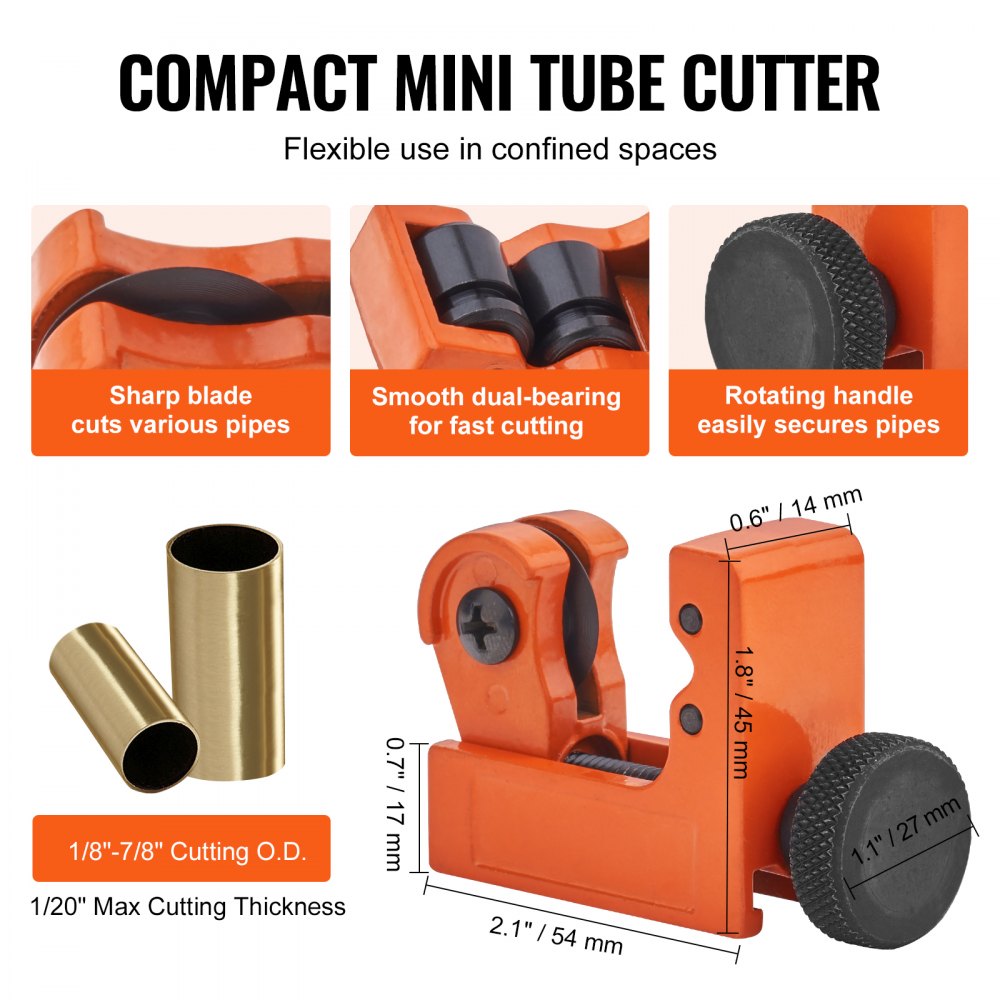 VEVOR 3PCS Tubing Cutter Set, 3/16