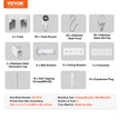 VEVOR Ceiling Curtain Track Set 11.8 FT/3.6 Meter Room Divider with Hooks White