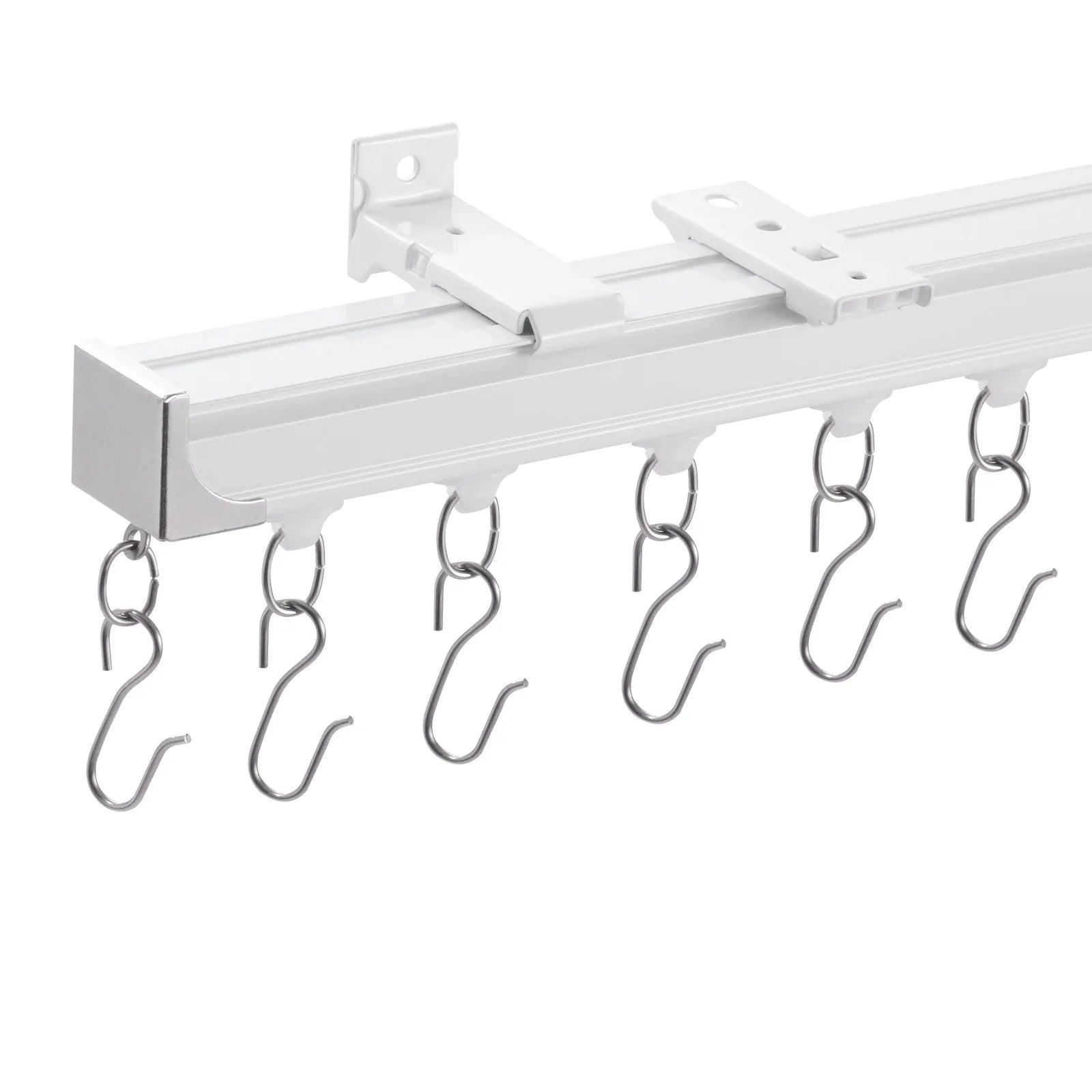 VEVOR Ceiling Curtain Track Set 11.8 FT/3.6 Meter Room Divider with Hooks White