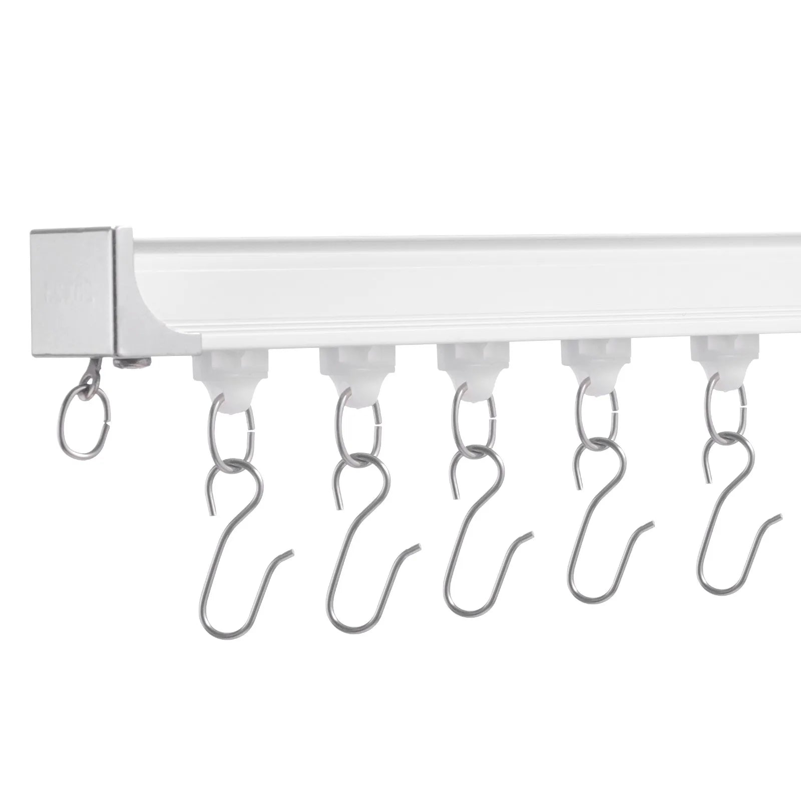 VEVOR Ceiling Curtain Track Set 11.8 FT/3.6 Meter Room Divider with Hooks White