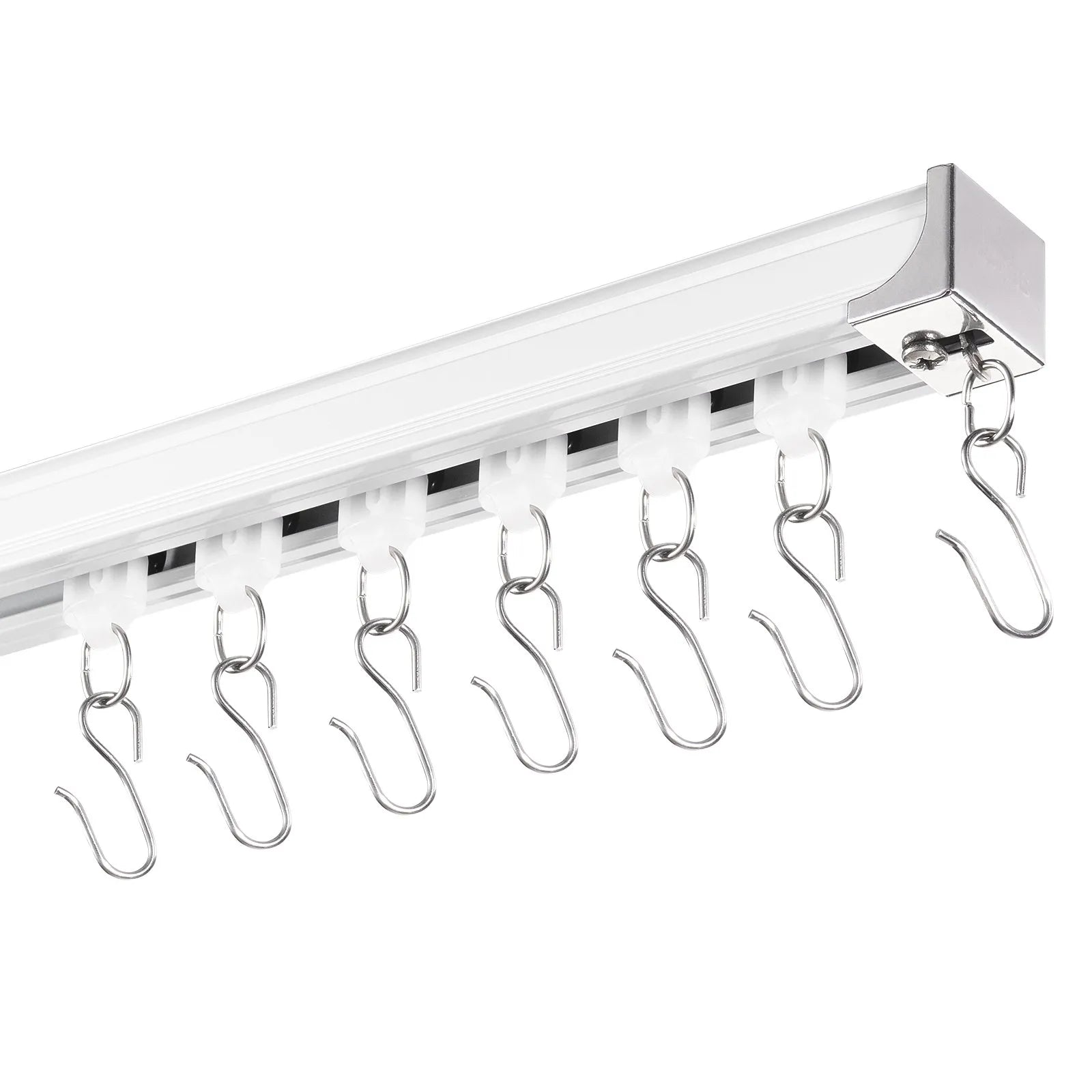 VEVOR Ceiling Curtain Track Set 11.8 FT/3.6 Meter Room Divider with Hooks White