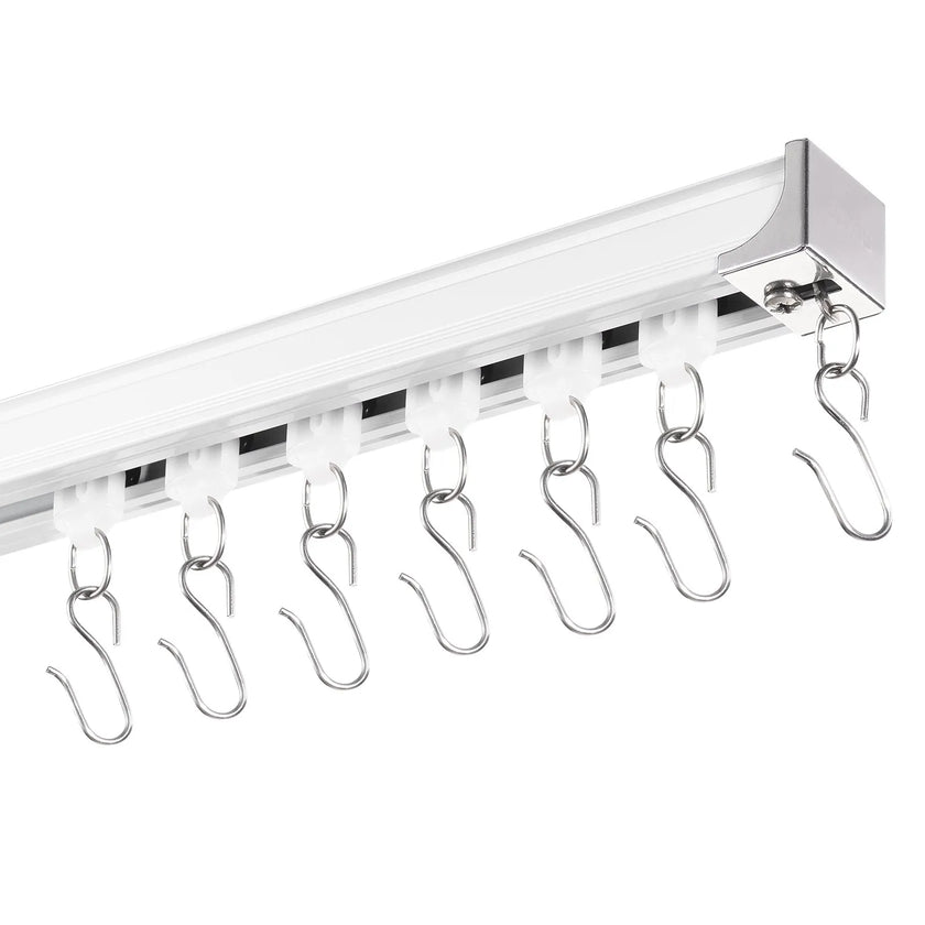 VEVOR Ceiling Curtain Track Set 11.8 FT/3.6 Meter Room Divider with Hooks White