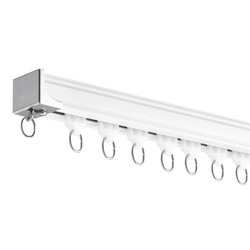 VEVOR Ceiling Curtain Track Set 5.9 FT/1.8 Meter Room Divider with Hooks White