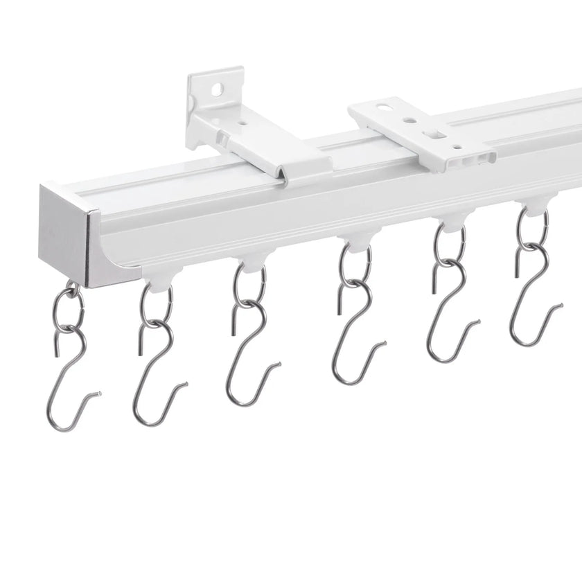 VEVOR Ceiling Curtain Track Set 5.9 FT/1.8 Meter Room Divider with Hooks White