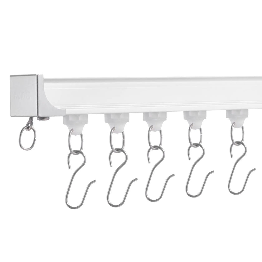 VEVOR Ceiling Curtain Track Set 17.7 FT/5.4 Meter Room Divider with Hooks White