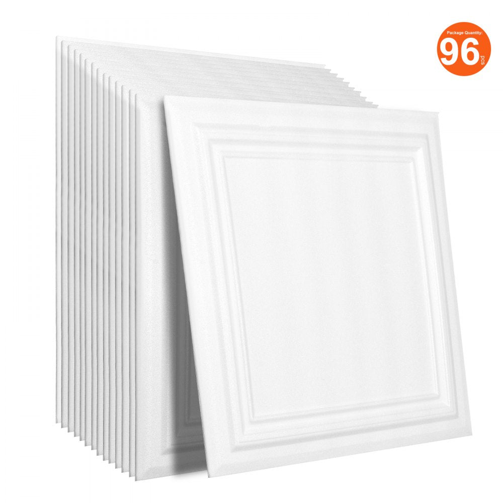 VEVOR Ceiling Tiles 96-Pack 20 x 20 in Polystyrene Easy Installation Glue-up