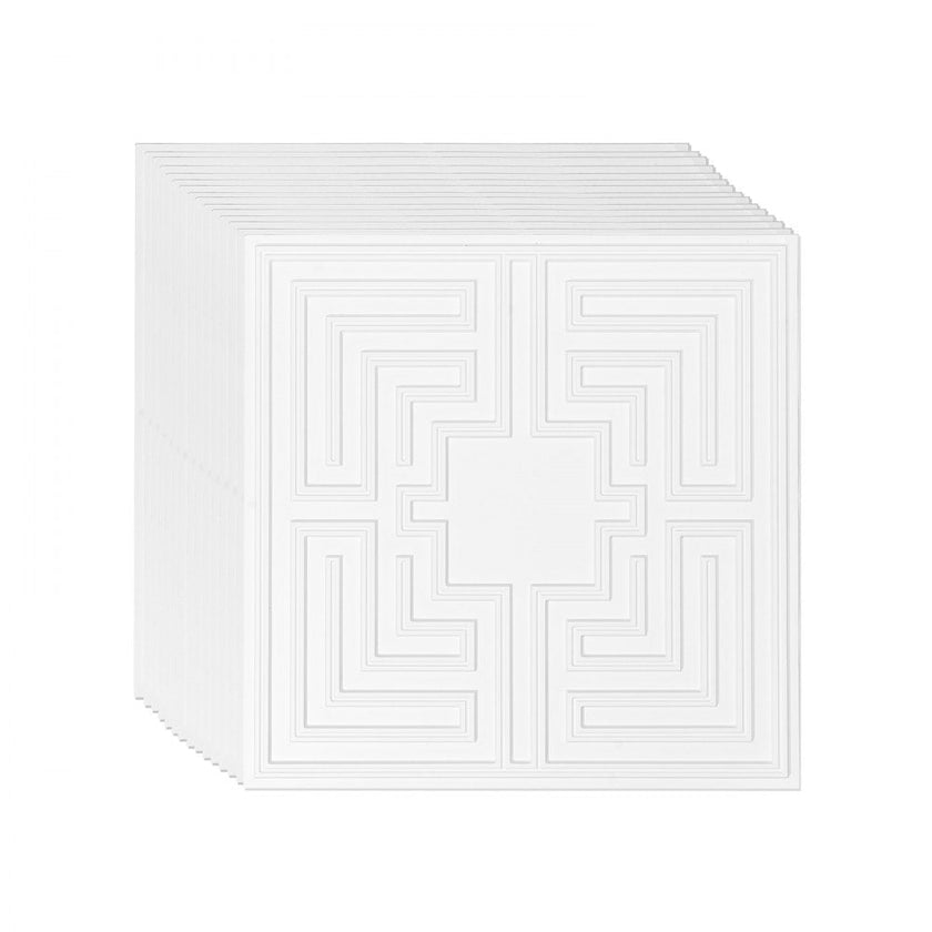 VEVOR Ceiling Tiles 12-Pack 24 x 24 in PVC Easy Installation White Echo Pattern